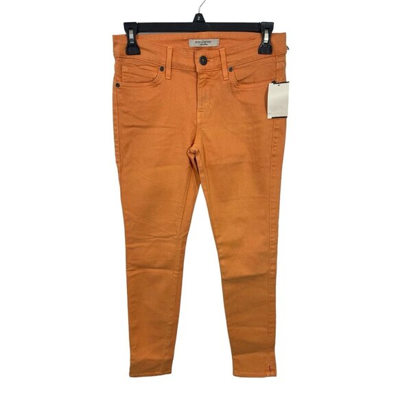 Rich & Skinny Coronado Crop Jeans Womens Size 26 Monarch Orange Stretchy - Picture 1 of 12